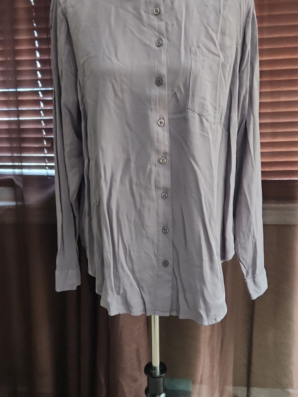 NWT Torrid Milly Grey Long Sleeve Button Down Size 00 ( Plus )
